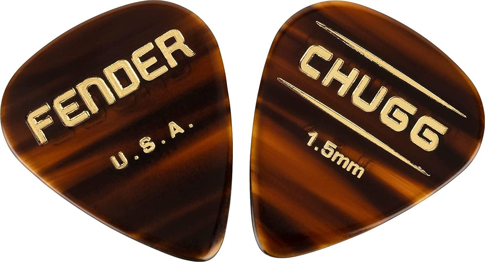 Genuine Fender Beveled 351 CHUGG Tortoise Shell Guitar Picks, 1.5MM, 6-Pack