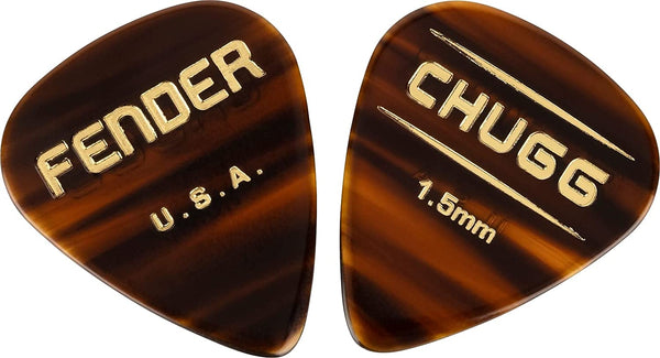 Genuine Fender Beveled 351 CHUGG Tortoise Shell Guitar Picks, 1.5MM, 6-Pack