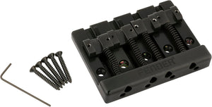 Genuine Fender HiMass 4-String Bass Bridge with Zinc Saddles, BLACK