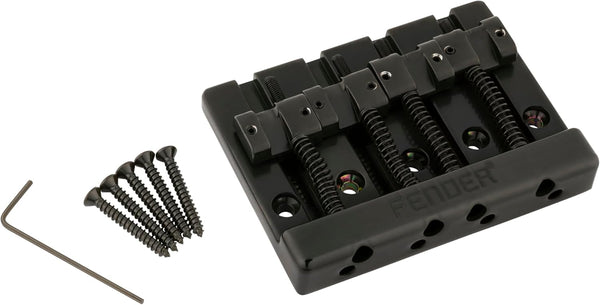Genuine Fender HiMass 4-String Bass Bridge with Zinc Saddles, BLACK