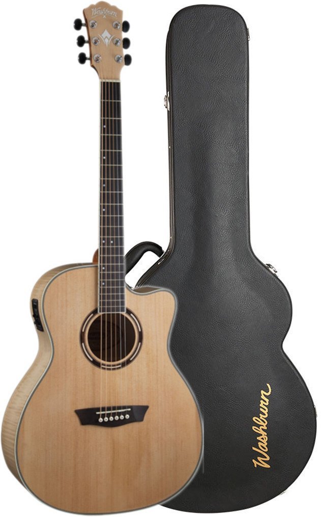 Washburn AG40CEK Grand Auditorium Acoustic-Electric Guitar with Hardshell Case