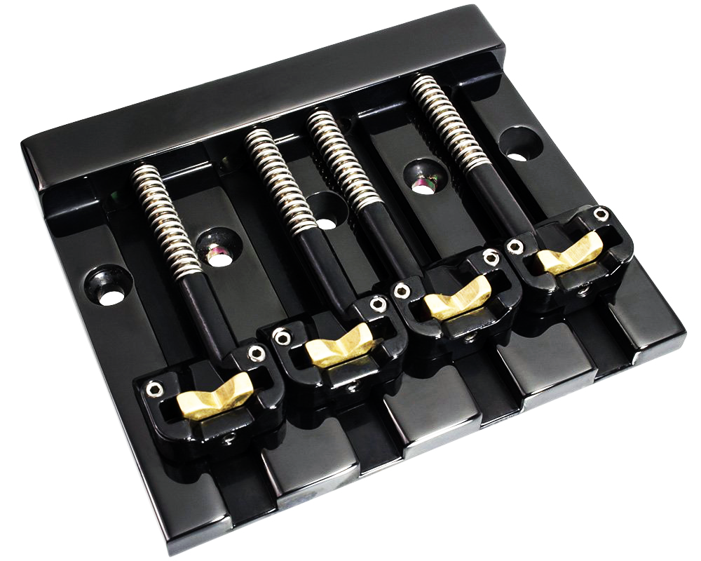 Hipshot 5K400B KickAss Bass Bridge 4-String 5-Hole Retrofits Badass Bass - BLACK