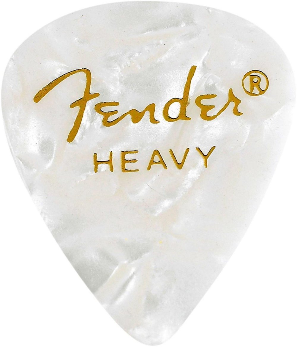 Fender 351 Premium Celluloid Guitar Picks - WHITE MOTO, HEAVY 144-Pack (1 Gross)