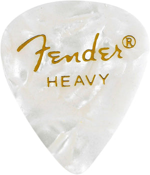 Fender 351 Premium Celluloid Guitar Picks - WHITE MOTO, HEAVY 144-Pack (1 Gross)