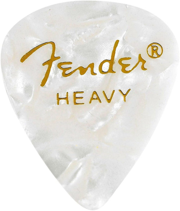 Fender 351 Premium Celluloid Guitar Picks - WHITE MOTO, HEAVY 144-Pack (1 Gross)