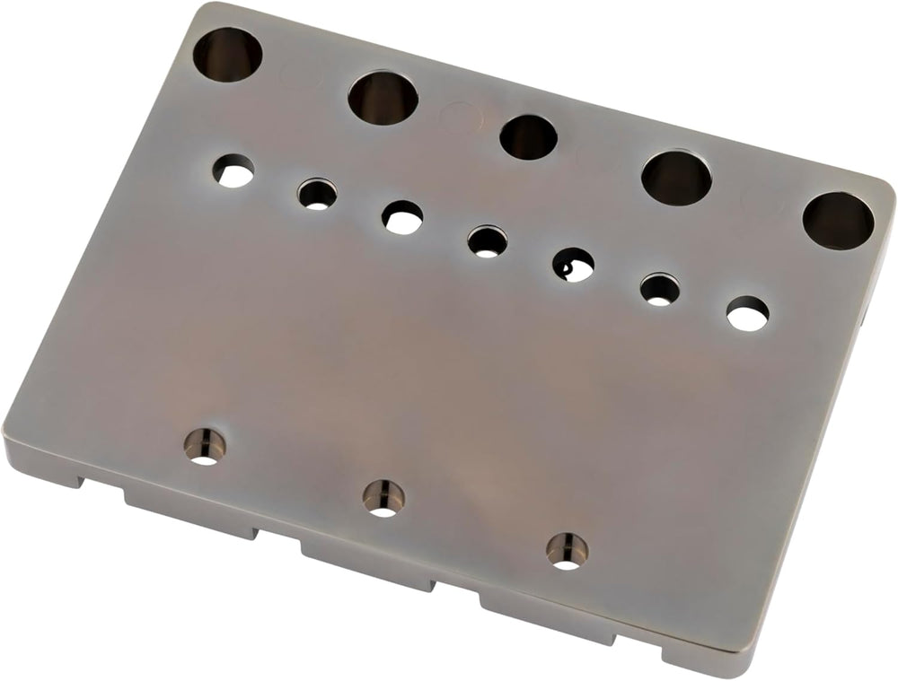 Genuine Fender HiMass 4-String Bass Bridge with BRASS Saddles, BLACK CHROME