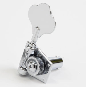 Graph Tech 4-In-Line Ratio Open Back Clover Leaf Button Bass Tuners - CHROME