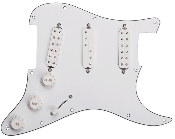 SEYMOUR DUNCAN Everything Axe Prewired/Loaded WHITE Pickguard for Strat
