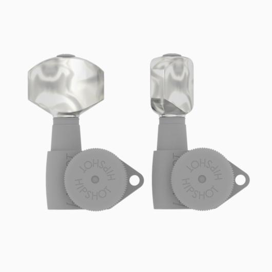 Set of (6) Hipshot D07 HEX Plastic Guitar Tuner Buttons w/ Screws, Pearl, 6B1HEX-P