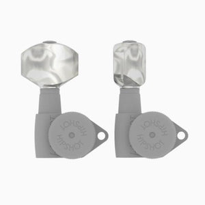 Set of (6) Hipshot D07 HEX Plastic Guitar Tuner Buttons w/ Screws, Pearl, 6B1HEX-P