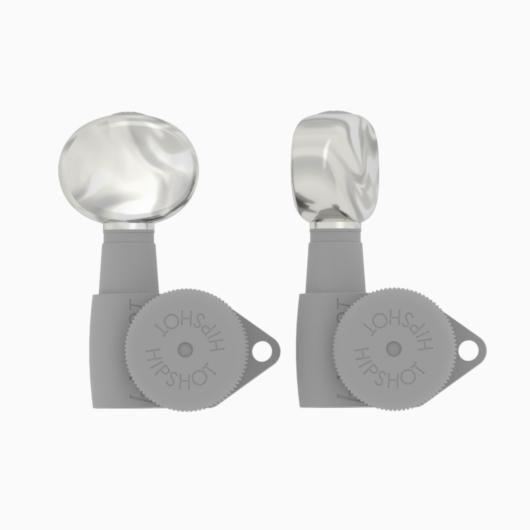 Set of (6) Hipshot D05 Butter Bean Plastic Guitar Tuner Buttons, Pearl 6B1BTR-P