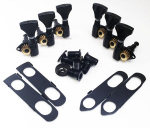 Hipshot BLACK 3+3 Classic Open-Gear Machines 3x3 Tuners w/ UMP for PRS Guitars