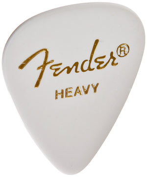 Fender 351 Classic Celluloid Guitar Picks - WHITE, HEAVY - 12-Pack (1 Dozen)