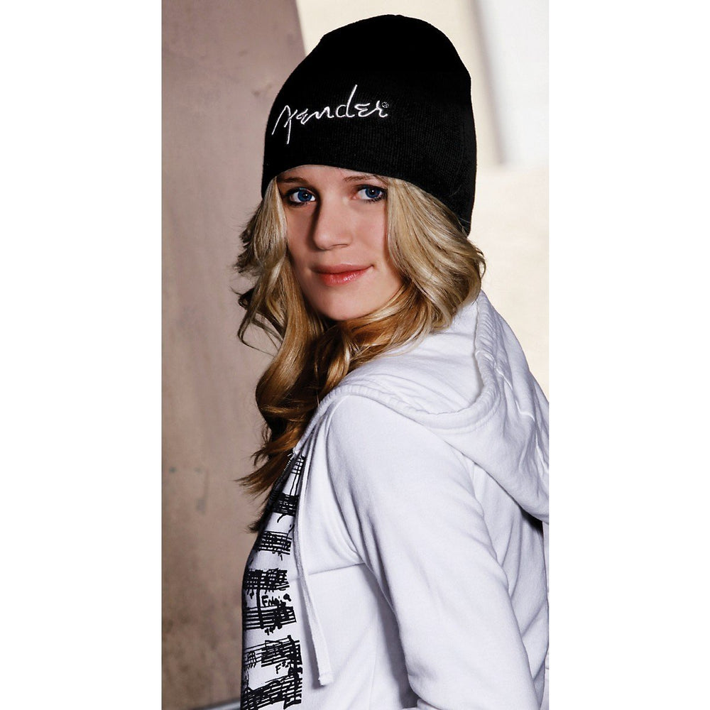 Genuine Fender Guitars Original Embroidered Logo Beanie Hat - BLACK