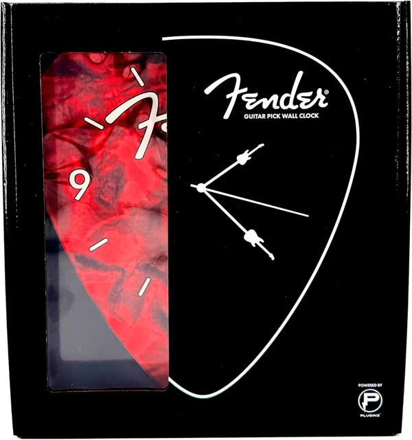 Fender Guitars Pick Wall Clock, Home/Office Musician Gift, Red