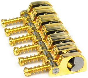 Babicz Full Contact Hardware FCHTSGD T-Swivel Strat Bridge Saddles 6 Set - GOLD