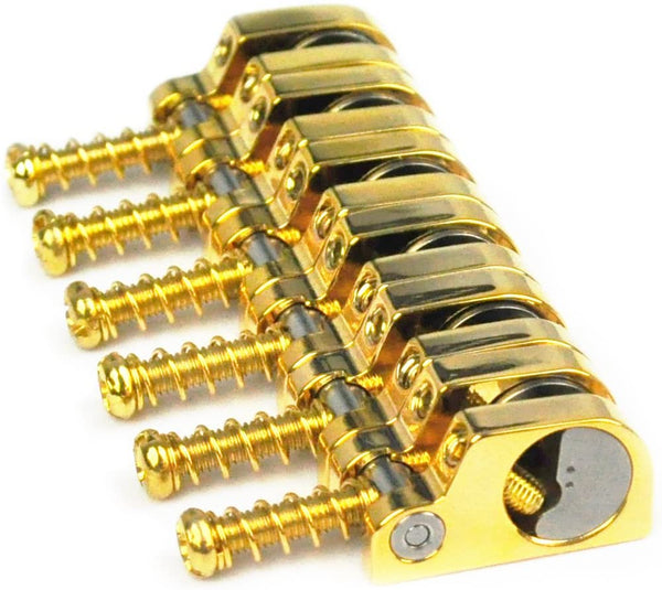 Babicz Full Contact Hardware FCHTSGD T-Swivel Strat Bridge Saddles 6 Set - GOLD