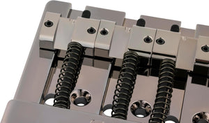 Genuine Fender HiMass 4-String Bass Bridge with BRASS Saddles, BLACK CHROME