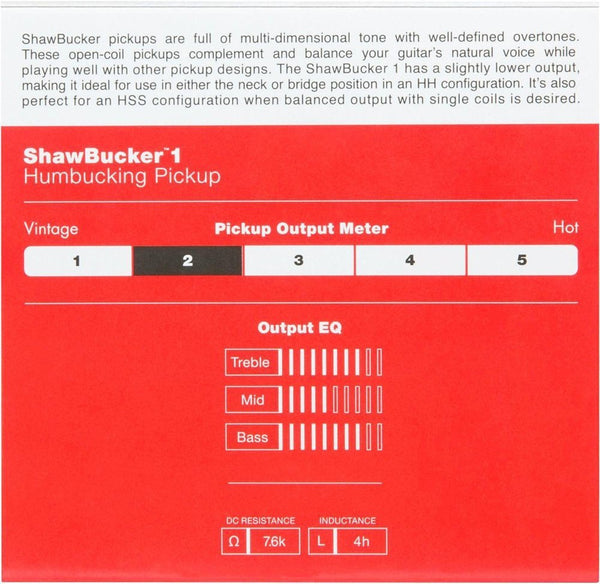 Genuine Fender ShawBucker 1 Humbucking Guitar Pickup - ZEBRA, Bridge or Neck