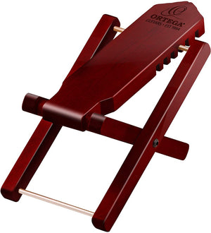 Ortega Guitars Adjustable Wooden Foot Stool, Wine Red