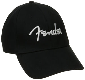 Genuine Fender Guitars Original Embroidered Logo ADJUSTABLE Hat/Cap - BLACK