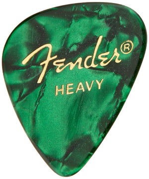 Fender 351 Premium Celluloid Guitar Picks - GREEN MOTO, HEAVY 144-Pack (1 Gross)