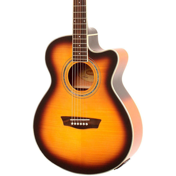Wahsburn Festival EA15ATB Mini Jumbo Cutaway Acoustic-Electric - Tobacco Burst