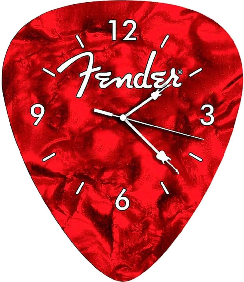 Fender Guitars Pick Wall Clock, Home/Office Musician Gift, Red