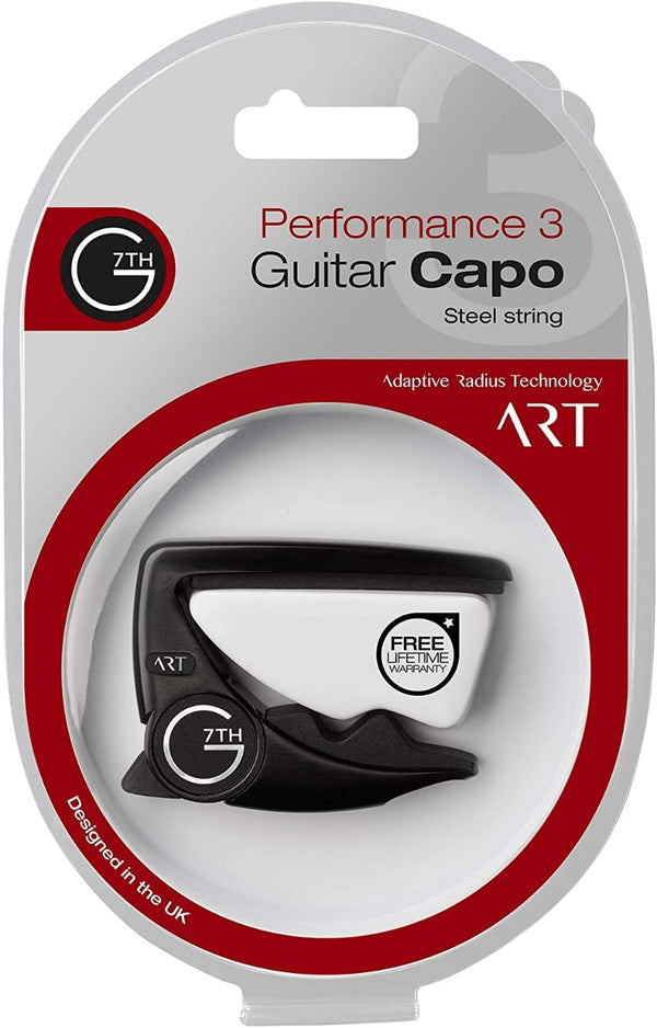 G7th Performance 3 Guitar Capo with ART, Steel String, SATIN BLACK