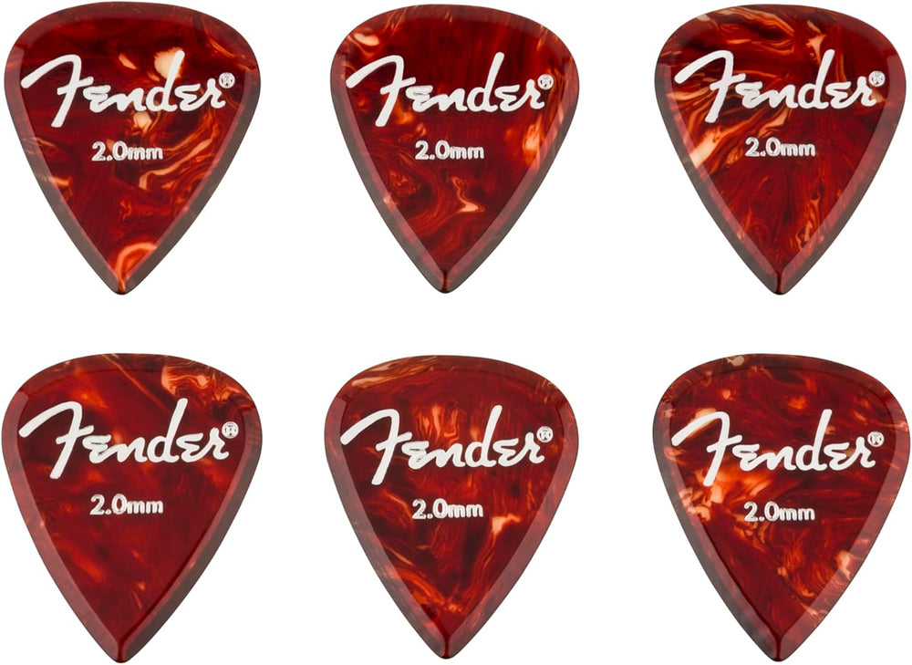 Genuine Fender Aero Acrylic Guitar Picks, 6-count, 2.0mm