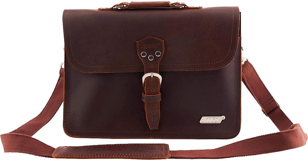 Gretsch Guitars Limited Edition Genuine Leather Laptop Bag, Brown, 922-4552-100
