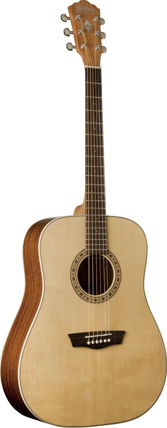 Washburn WD7S Harvest Series Dreadnought Acoustic Guitar - Natural Gloss