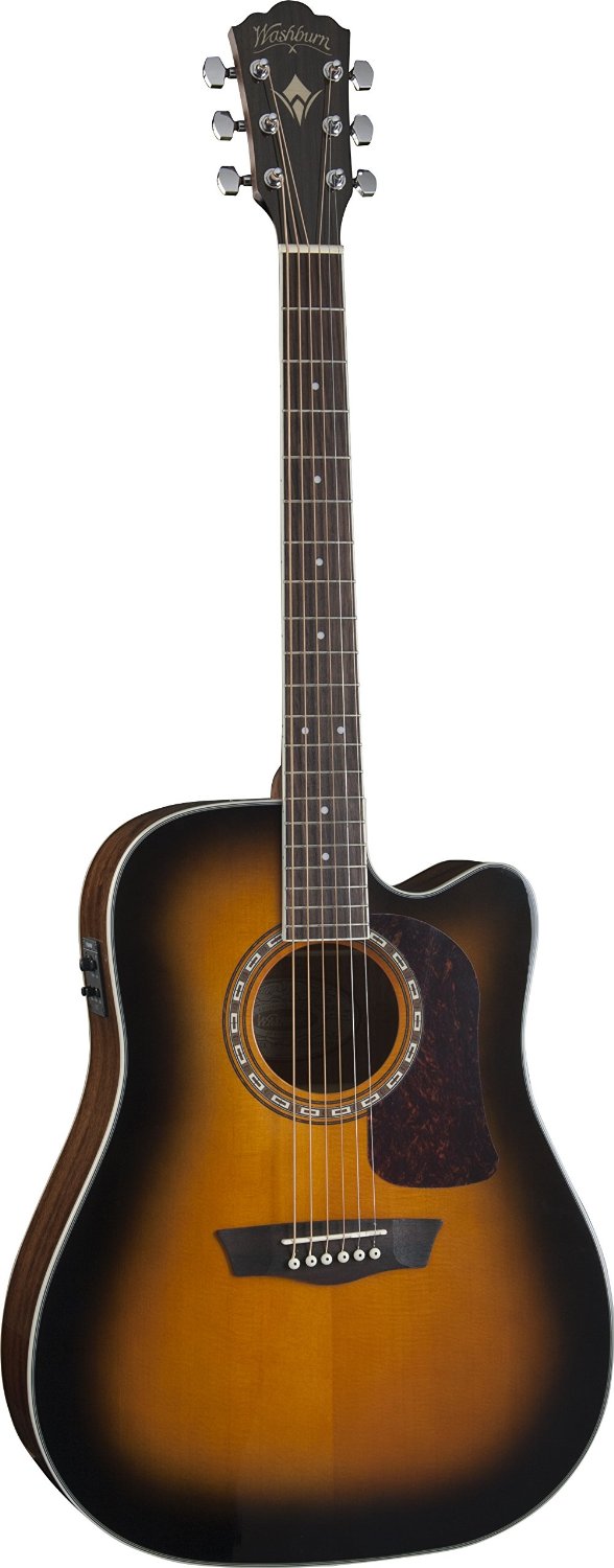 Washburn HD10SCETB Heritage Cutaway Acoustic-Electric Guitar - Tobacco Sunburst