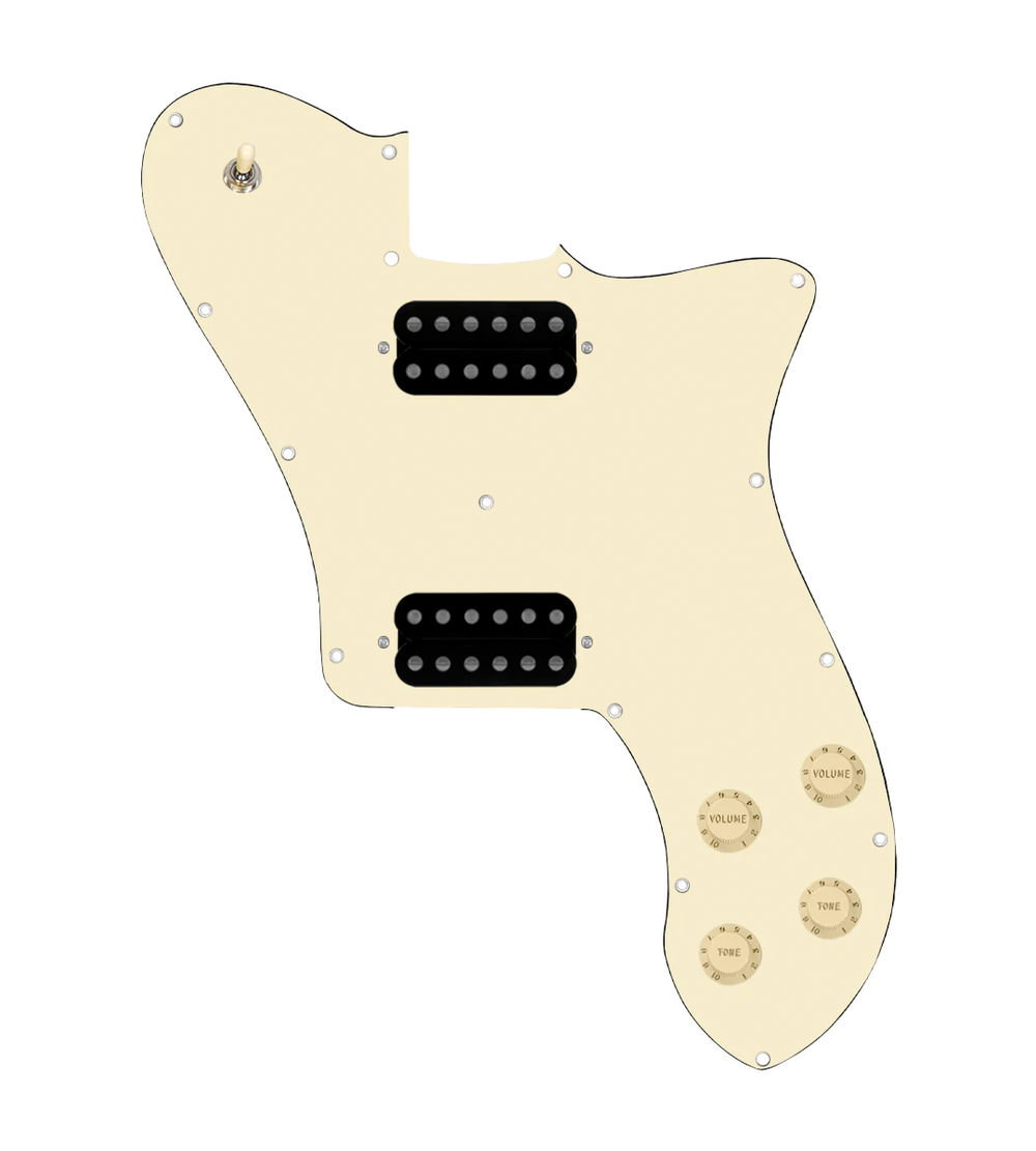 920D Custom 72 Deluxe Tele Loaded Pickguard With Uncovered Cool Kids Humbuckers, Aged White Knobs, and Aged White Pickguard