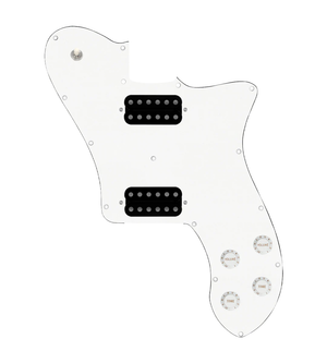 920D Custom 72 Deluxe Tele Loaded Pickguard With Uncovered Cool Kids Humbuckers, White Knobs, and White Pickguard