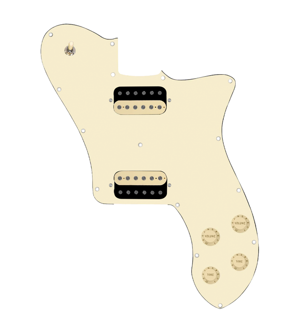 920D Custom 72 Deluxe Tele Loaded Pickguard With Uncovered Roughneck Humbuckers, Aged White Knobs, and Aged White Pickguard
