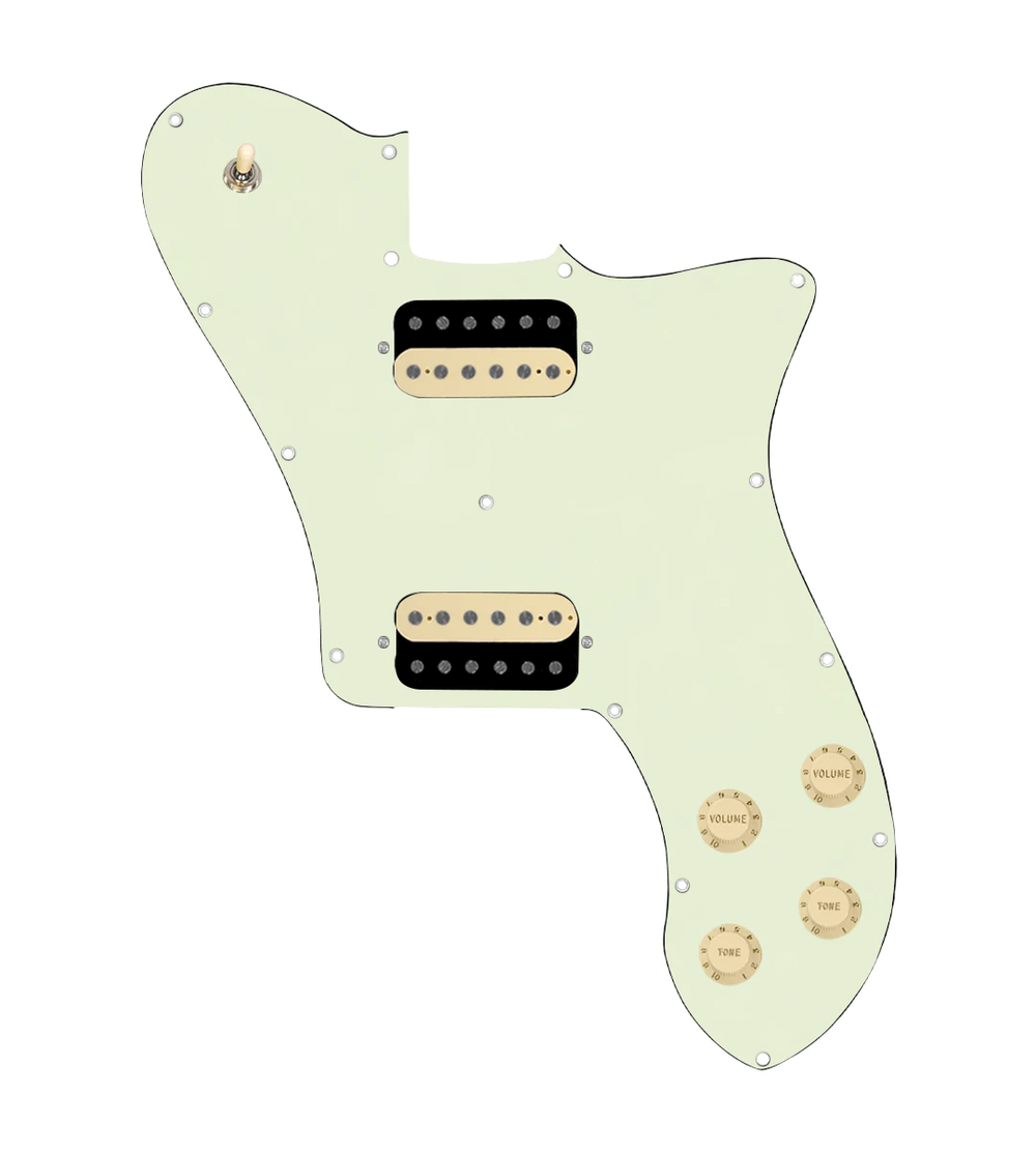 920D Custom 72 Deluxe Tele Loaded Pickguard With Uncovered Roughneck Humbuckers, Aged White Knobs, and Mint Green Pickguard