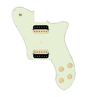 920D Custom 72 Deluxe Tele Loaded Pickguard With Uncovered Roughneck Humbuckers, Aged White Knobs, and Mint Green Pickguard