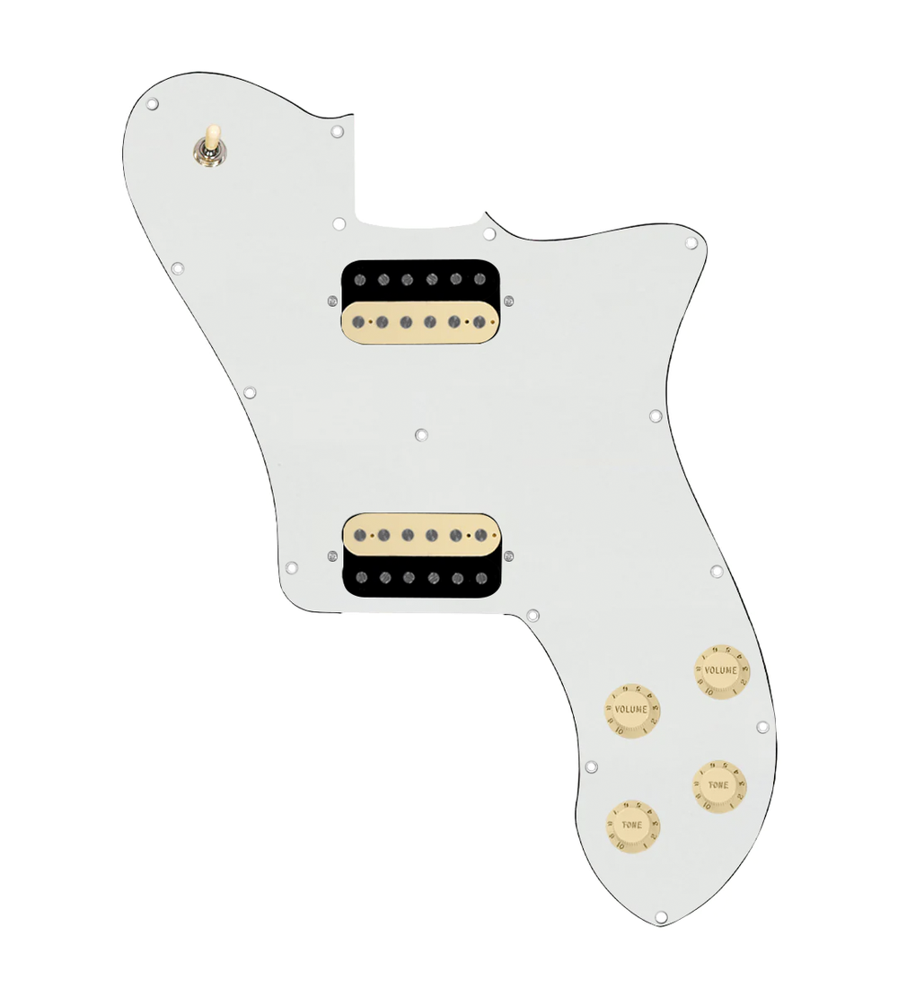 920D Custom 72 Deluxe Tele Loaded Pickguard With Uncovered Roughneck Humbuckers, Aged White Knobs, and Parchment Pickguard