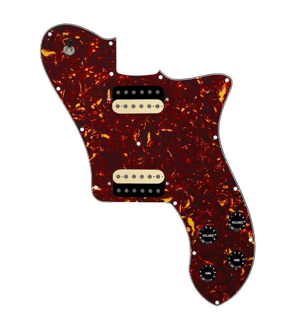 920D Custom 72 Deluxe Tele Loaded Pickguard With Uncovered Roughneck Humbuckers, Black Knobs, and Tortoise Pickguard