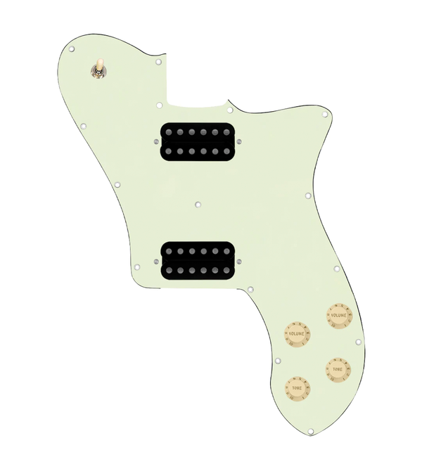 920D Custom 72 Deluxe Tele Loaded Pickguard With Uncovered Smoothie Humbuckers, Aged White Knobs, and Mint Green Pickguard