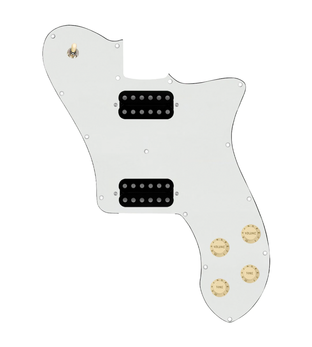 920D Custom 72 Deluxe Tele Loaded Pickguard With Uncovered Smoothie Humbuckers, Aged White Knobs, and Parchment Pickguard