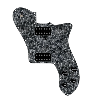 920D Custom 72 Deluxe Tele Loaded Pickguard With Uncovered Smoothie Humbuckers, Black Knobs, and Black Pearl Pickguard