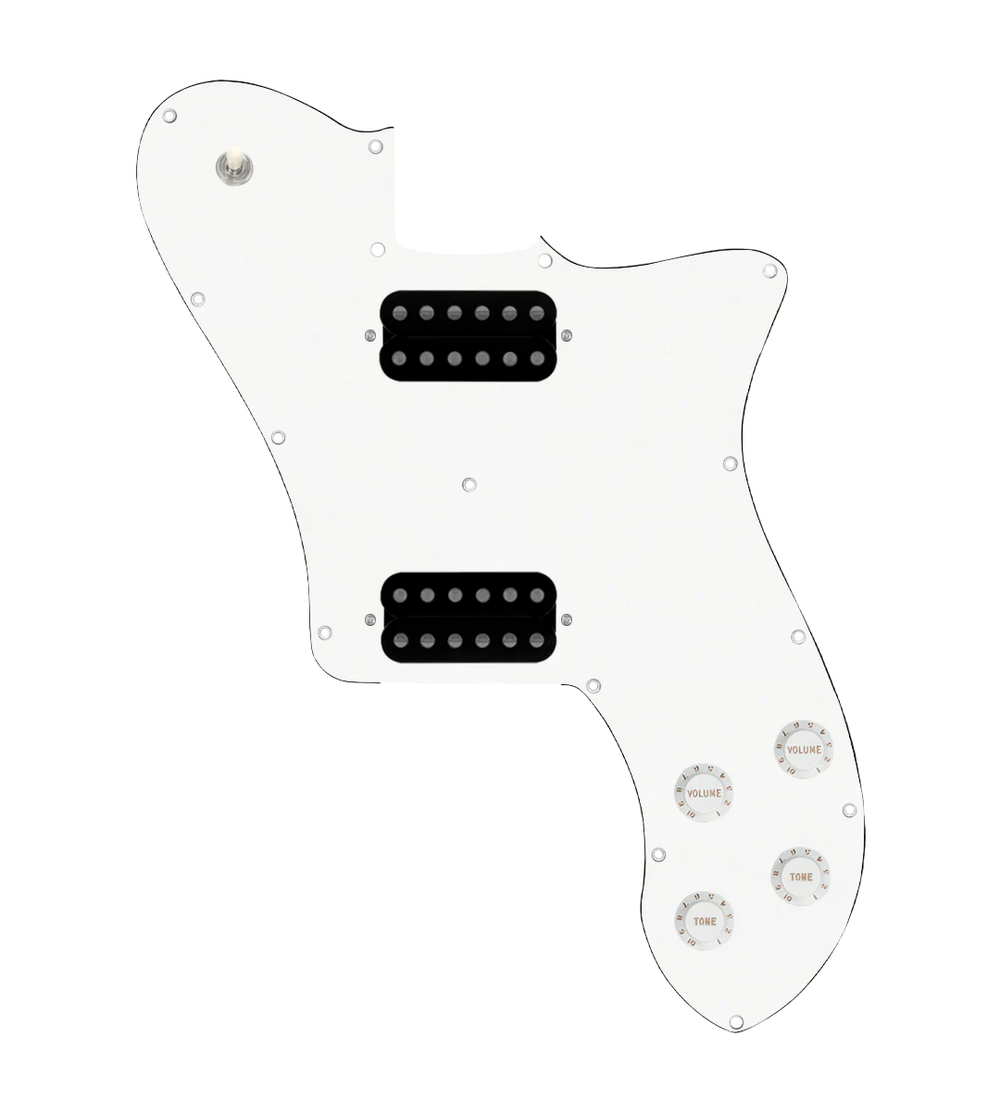 920D Custom 72 Deluxe Tele Loaded Pickguard With Uncovered Smoothie Humbuckers, White Knobs, and White Pickguard