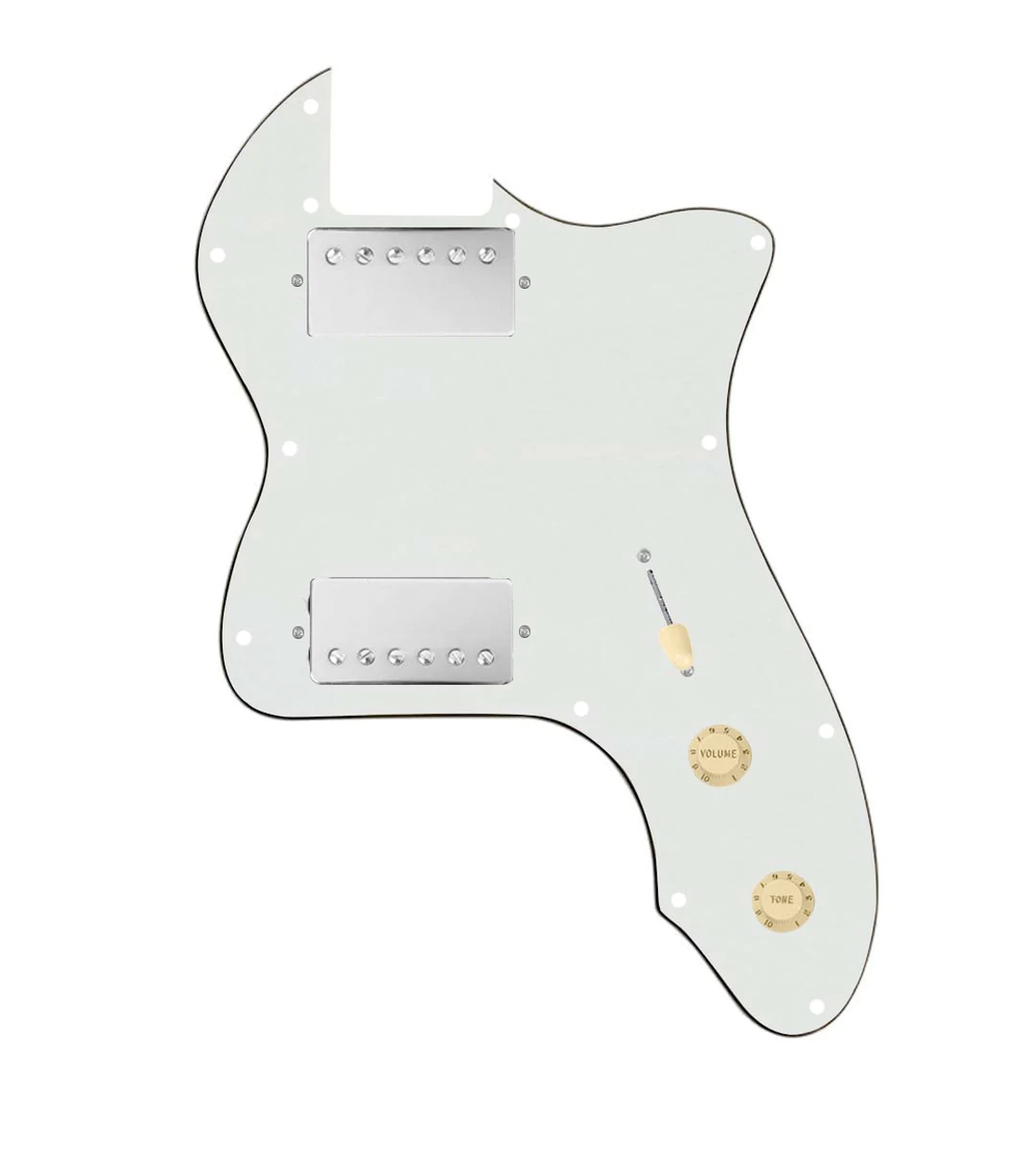920D Custom 72 Thinline Tele Loaded Pickguard With Nickel Cool Kids Humbuckers, Aged White Knobs, and Parchment Pickguard