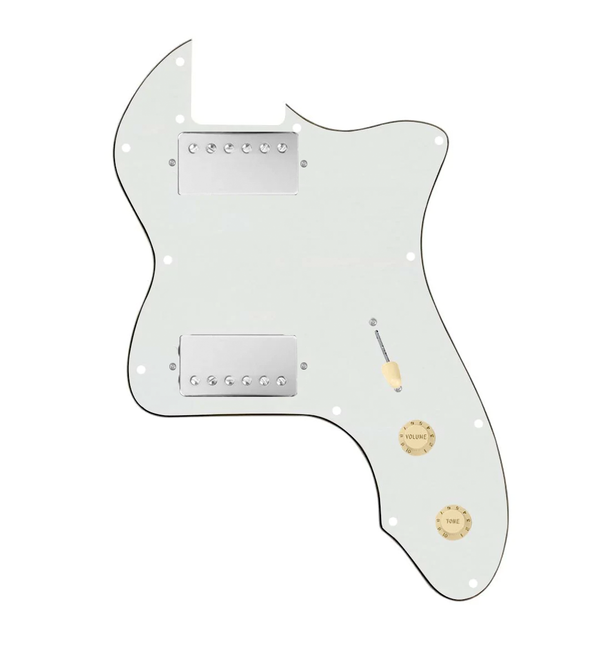 920D Custom 72 Thinline Tele Loaded Pickguard With Nickel Cool Kids Humbuckers, Aged White Knobs, and Parchment Pickguard
