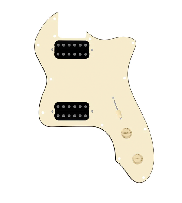 920D Custom 72 Thinline Tele Loaded Pickguard With Uncovered Cool Kids Humbuckers, Aged White Knobs, and Aged White Pickguard