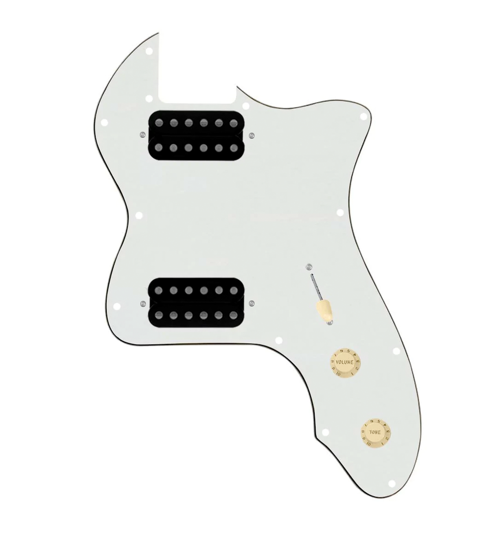 920D Custom 72 Thinline Tele Loaded Pickguard With Uncovered Cool Kids Humbuckers, Aged White Knobs, and Parchment Pickguard