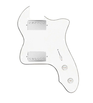 920D Custom 72 Thinline Tele Loaded Pickguard With Nickel Roughneck Humbuckers, White Knobs, and White Pickguard
