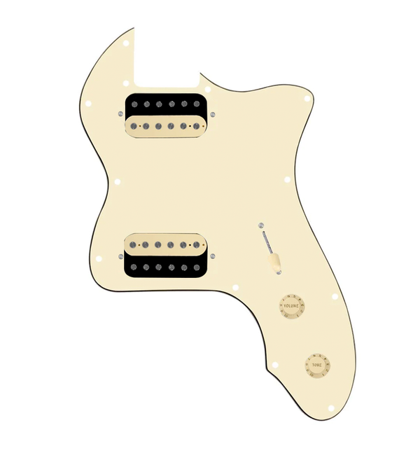 920D Custom 72 Thinline Tele Loaded Pickguard With Uncovered Roughneck Humbuckers, Aged White Knobs, and Aged White Pickguard